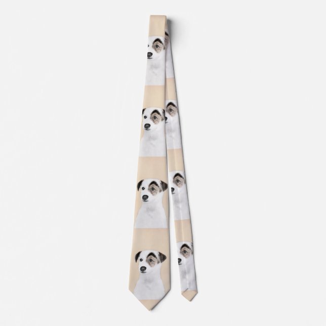 Cravate Parson Jack Russell Terrier Peinture - Chien Art (Devant)