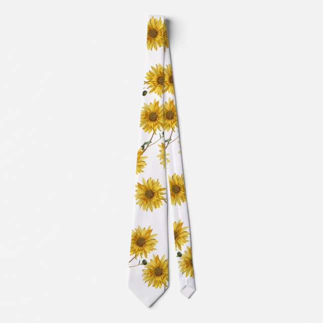 Cravate Partie de tournesol de personnaliser (Devant)