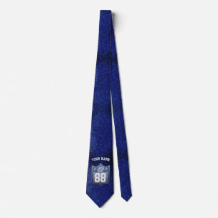Cravate Parties scintillant bleue et argent Football Playe