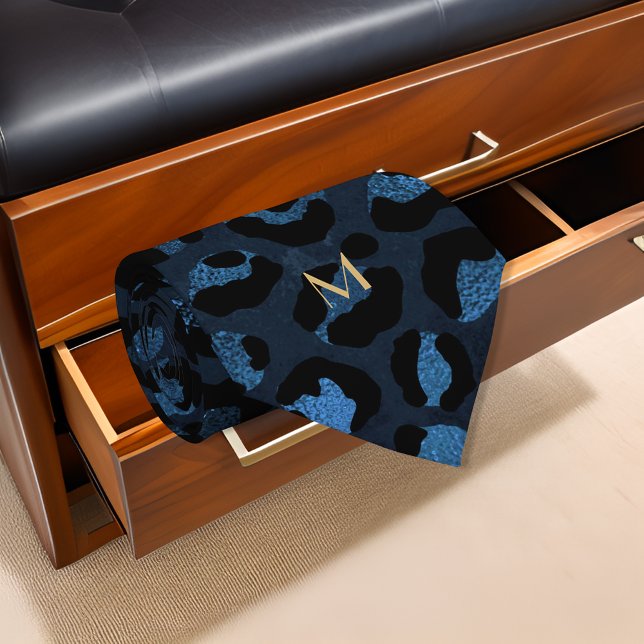 Cravate Parties scintillant léopard bleu Imprimer Monogram (Créateur téléchargé)