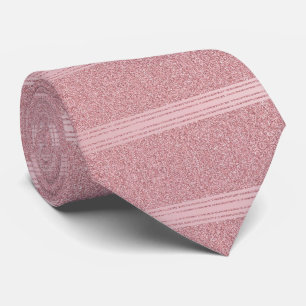 Cravate Parties scintillant or Rose moderne rayé Élégant M