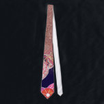 Cravate Parties scintillantes roses florales bleues<br><div class="desc">Ce motif chic et artsy est parfait pour la femme à la mode et élégante. Il comporte des parties scintillantes roses d'or imprimées par faux et des fleurs et un feuille tirés par la main et peints à la main rose, jaune, orange, blanc, et de bleu marine. Il est moderne,...</div>