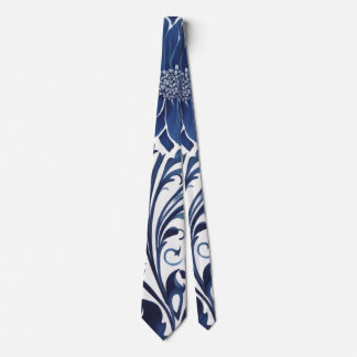 Cravate parure de jardin à fleurs indigo