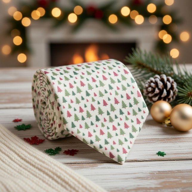 Cravate Pastel Colors Christmas Trees (Créateur téléchargé)