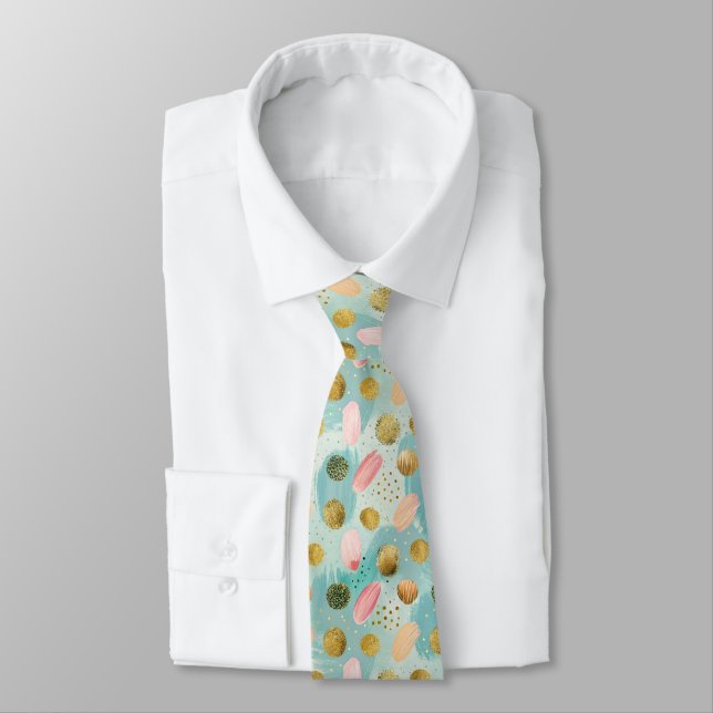Cravate Pastel Confetti Parties scintillant Motif Abstrait (Attaché)