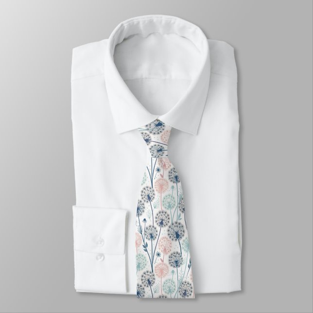 Cravate Pastel Dandelion Dreams - Whimsical Floral (Attaché)
