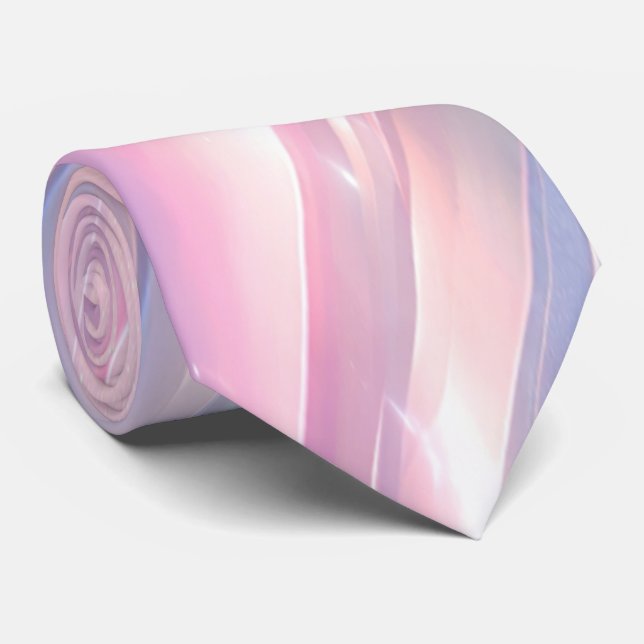 Cravate Pastel Holographic Abstract Flow Design (Roulé)