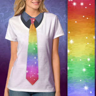 Cravate Pastel Ocean Impressionist Rainbow Sparkle