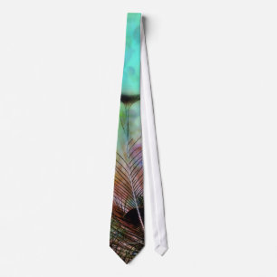 Cravate Pastel Peacock Plumes