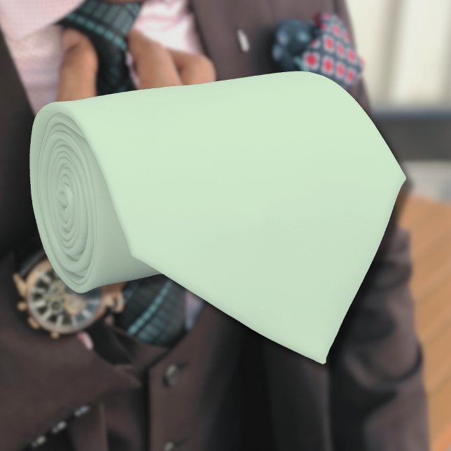 Cravate Pastel Pistachio couleur solide | Classique | Élég (Créateur téléchargé)
