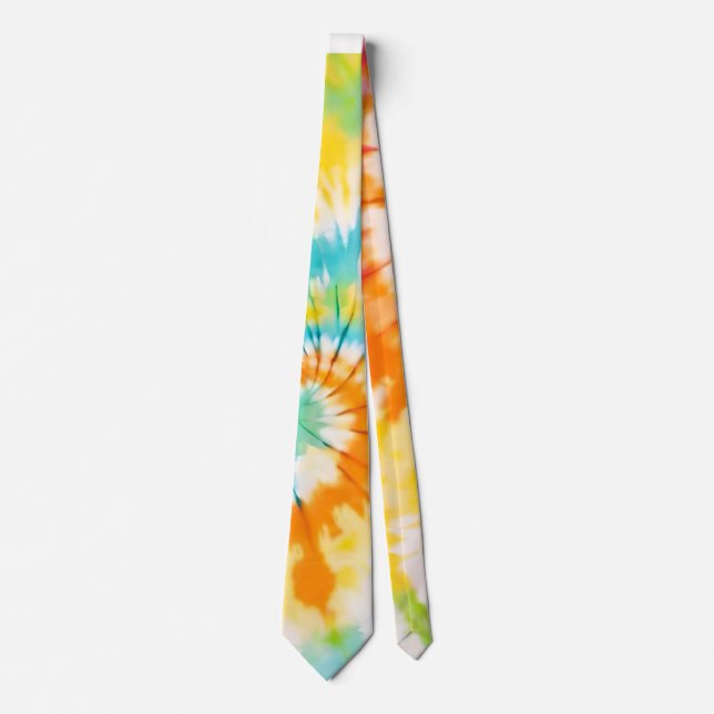 Cravate Pastel Rainbow Tie Dye Spiral Pattern (Devant)