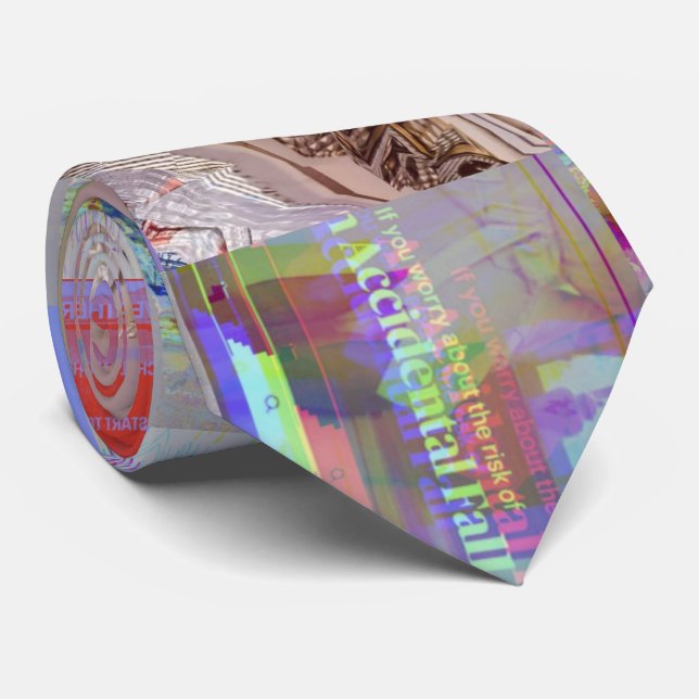Cravate Patchwork Géométrique Traditionnel Mosaïque Glitch (Roulé)