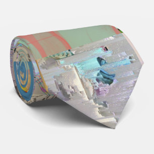 Cravate Patchwork Géométrique Traditionnel Mosaïque Glitch
