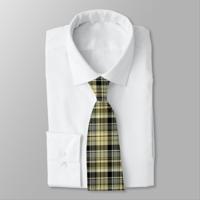 Cravate Pâte de tartan jaune-brun. (Attaché)