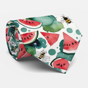 Cravate Pâtes De Pétoncle Et Abeilles Fréquentées Aquarell