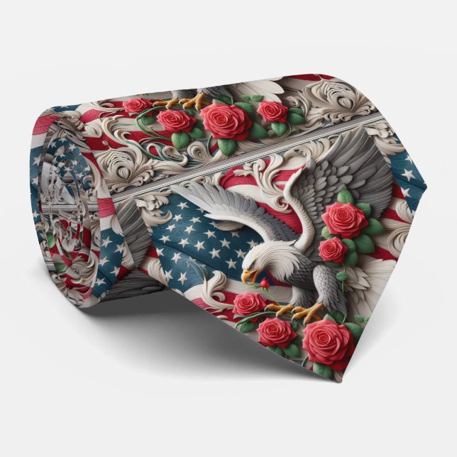 Cravate Patriotic American Flag Neck Tie (Roulé)