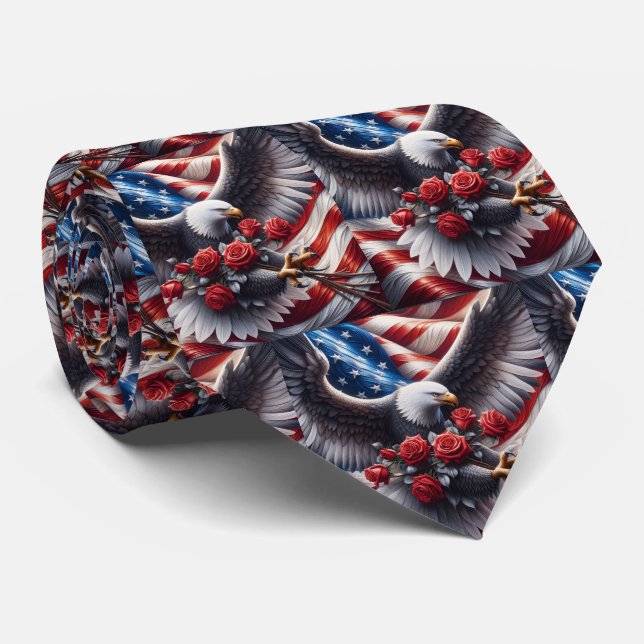 Cravate Patriotic American Flag Neck Tie (Roulé)