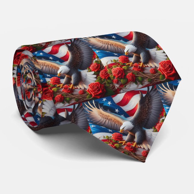 Cravate Patriotic American Flag Neck Tie (Roulé)