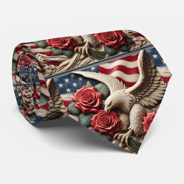 Cravate Patriotic American Flag Neck Tie (Roulé)