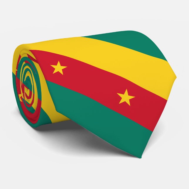 Cravate Patriotic Cameroon Flag Neck Tie (Roulé)