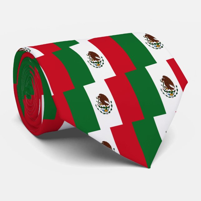 Cravate Patriotic Mexico flag (Roulé)