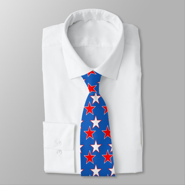 Cravate Patriotique Red & White Stars (Attaché)