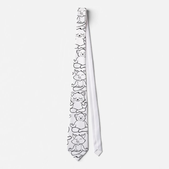 Cravate Patter les yoga poses | Yoga seamless pattern (Devant)