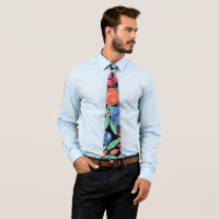 Pattern Artsy Coral Blue Floral Watercolor