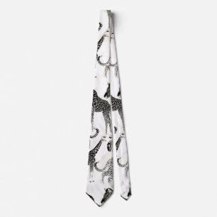 Cravate Patters de Stylish Black et White Jungle Animals
