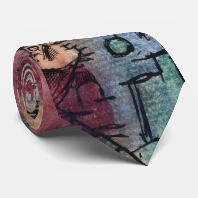 Cravate Paul Klee Abstract Art Cubism  (Roulé)
