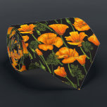 Cravate Pavot de Californie<br><div class="desc">Motif à main avec des pavots de Californie</div>