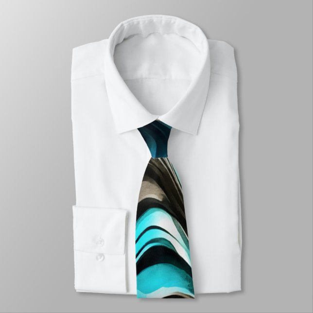 Cravate Paysage Abstrait Vivant de Chaleur Fondue (Attaché)