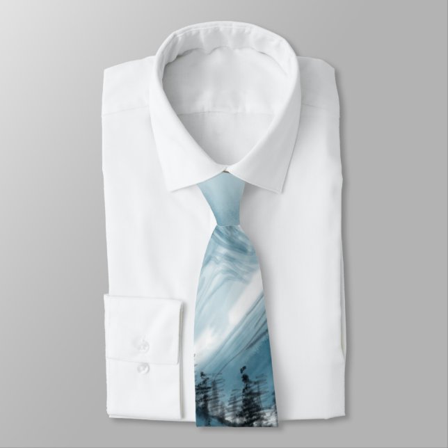 Cravate Paysage artistique chinois Peinture Chinoiserie (Attaché)