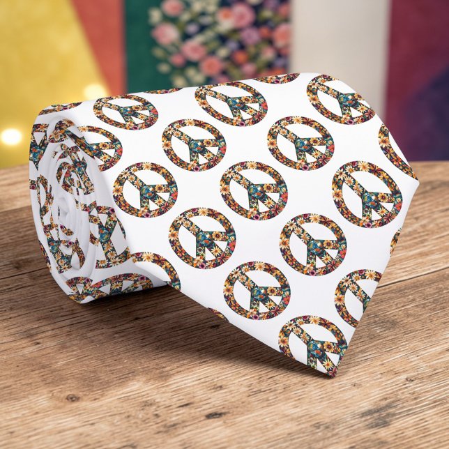 Cravate Peace Sign Custom Necktie Tie (Créateur téléchargé)