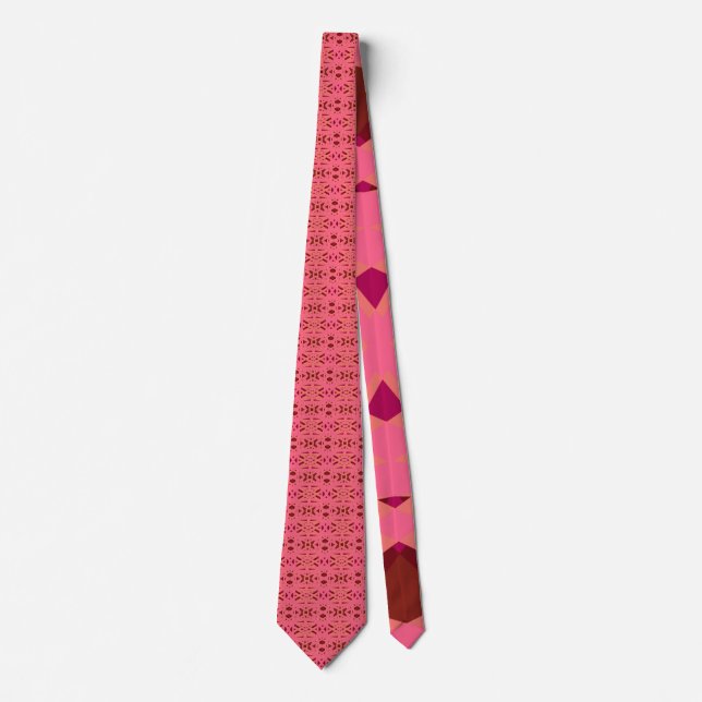 Cravate Peach Brown Art Déco Saint Valentin Cadeau (Devant)
