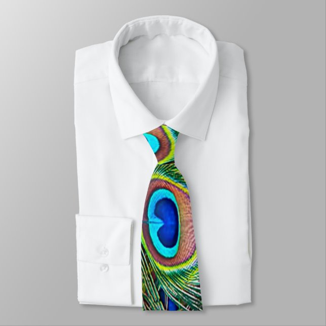 Cravate Peacock Feathers (Attaché)