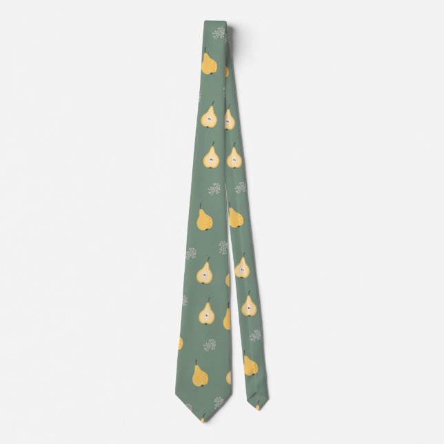 Cravate Pear jaune Motif sans couture (Devant)