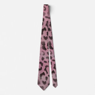 Cravate Peau de léopard en rose rose