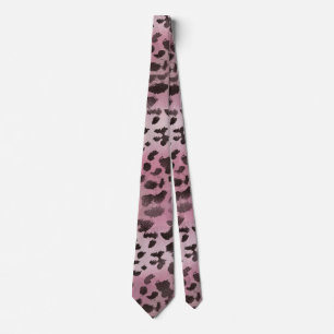 Cravate Peau de léopard en rose rose