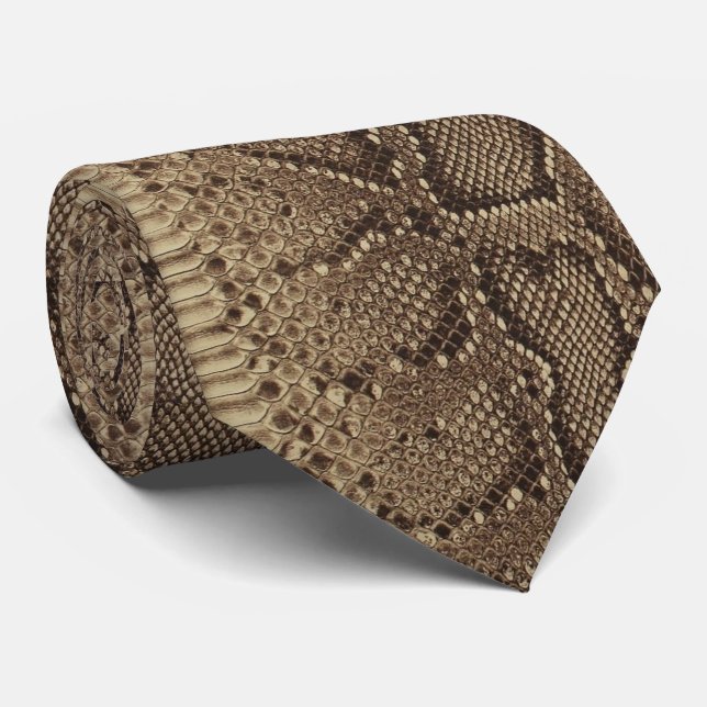 Cravate Peau de serpent de Faux dessus (Roulé)