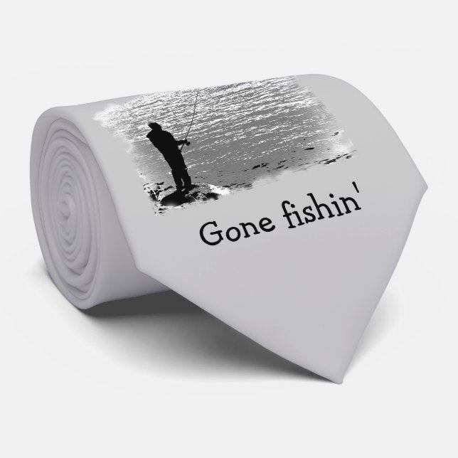 Cravate Pêche au lac (Roulé)