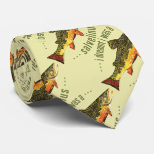 Cravate Pêche humoristique à la truite