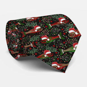 Cravate Pêche Vous un Joyeux Noël Truite Rouge Vert