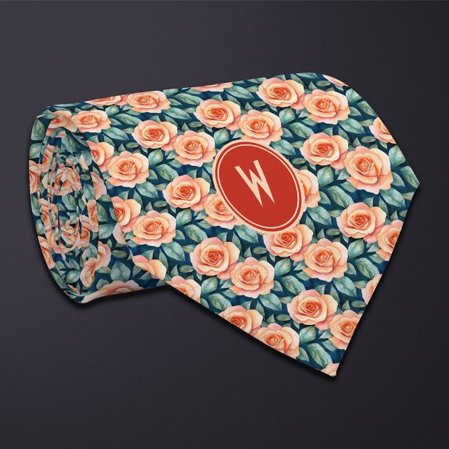 Cravate Pêcher Rose Floral (Créateur téléchargé)
