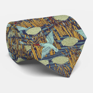 Cravate PÊCHEURS ET FLEURS RUSSE Art Nouveau Floral