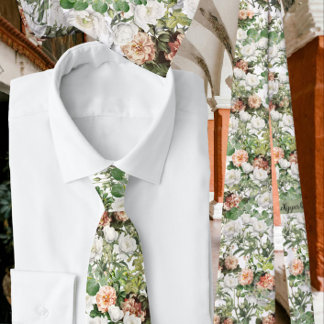 Cravate Peine blanche, Eucalyptus Rose