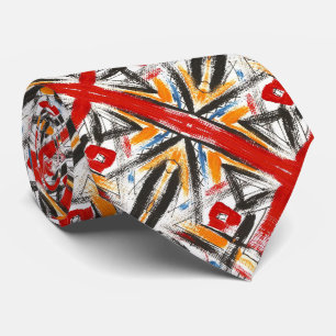 Cravate Peint à la main de Loft moderne Abstrait géométriq