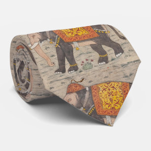 Cravate Peinture à l'éléphant décorée vintage (XVIIe siècl
