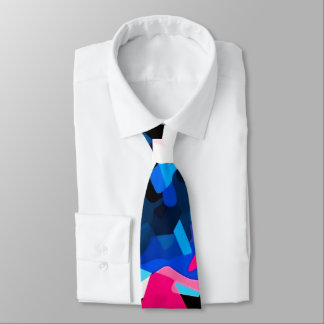 Cravate Peinture abstraite colorée avec spirales et tourbi