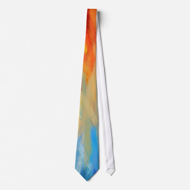 Cravate Peinture Abstraite Couleurs Dynamiques #93 (Devant)
